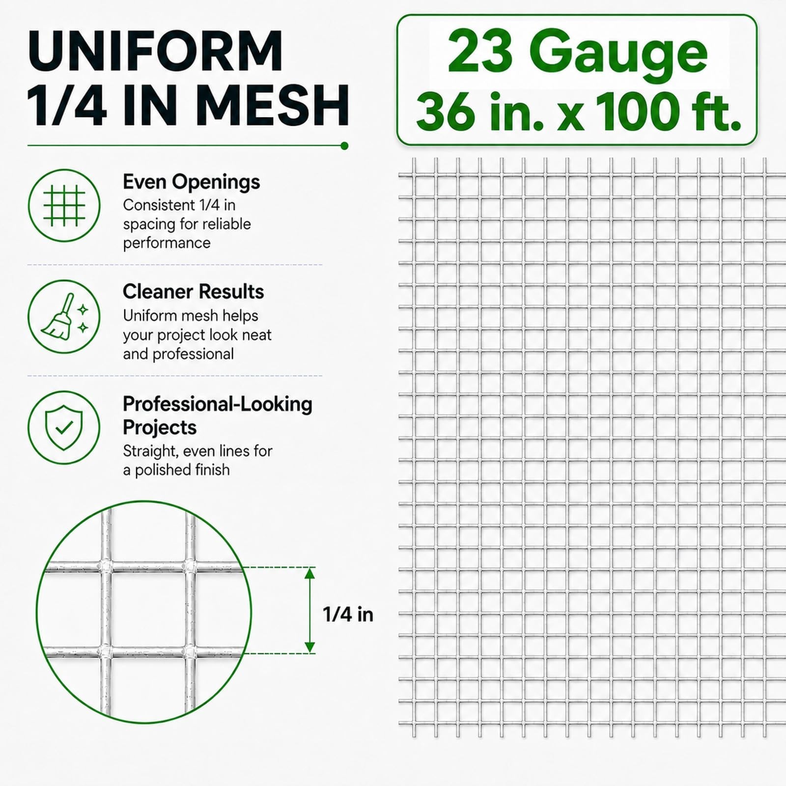 GoldPeak Hardware Cloth 1/4 inch Galvanized Wire Mesh 36” x 100′ 23 Gauge | …