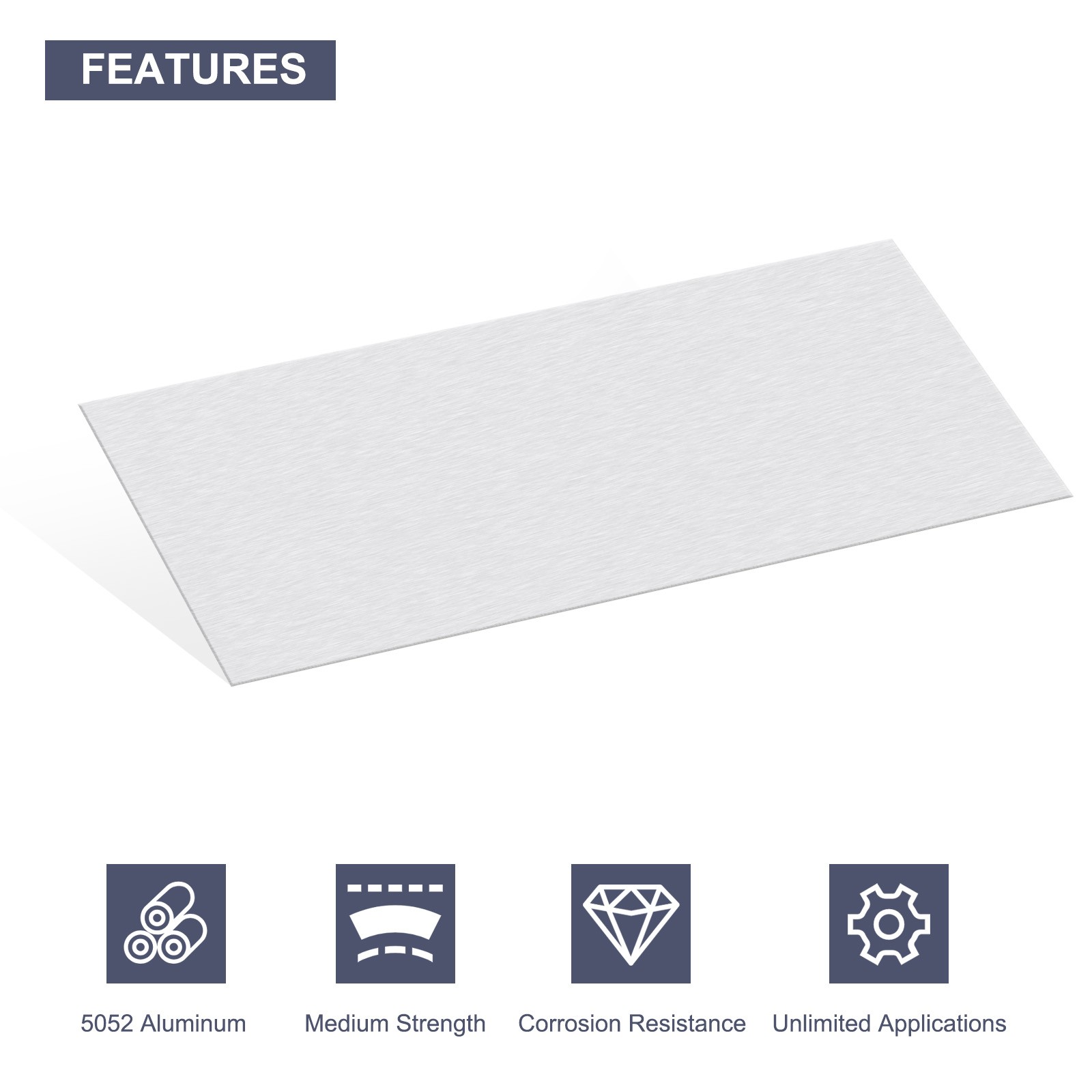 12″ x 6″ x 1/64″ Rectangle 5052 Aluminum Sheet Flat Metal Plate Stock