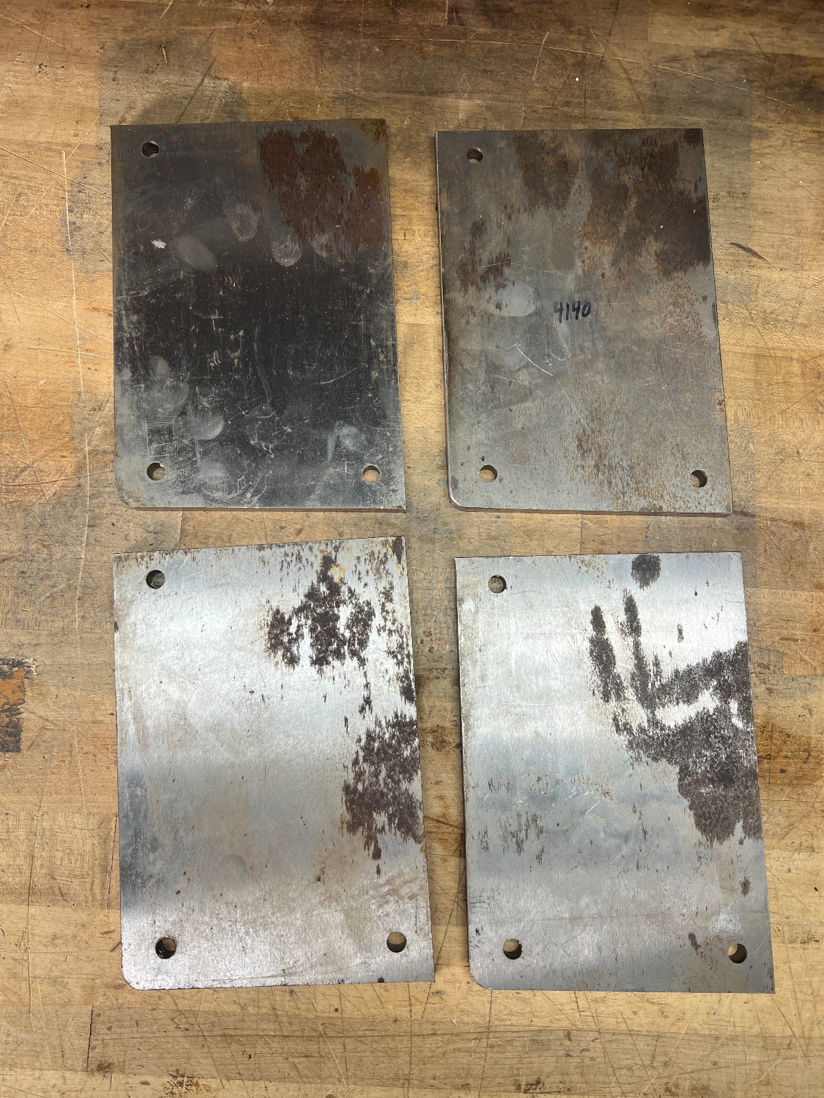4140 Tool steel flat bar stock lot pre cut / used 7/16 x 8 3/4 x 6 – 28.2 lbs