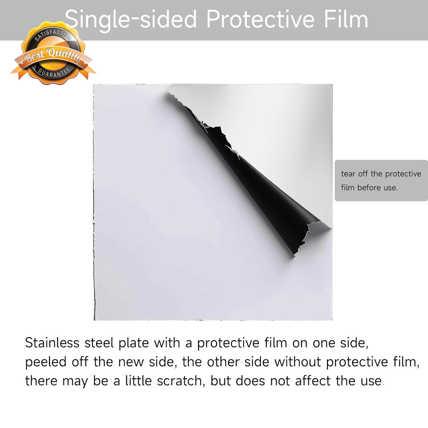 304 Stainless Steel Sheet 12×12 Inch 1/8 Thickness Plate Protective Film
