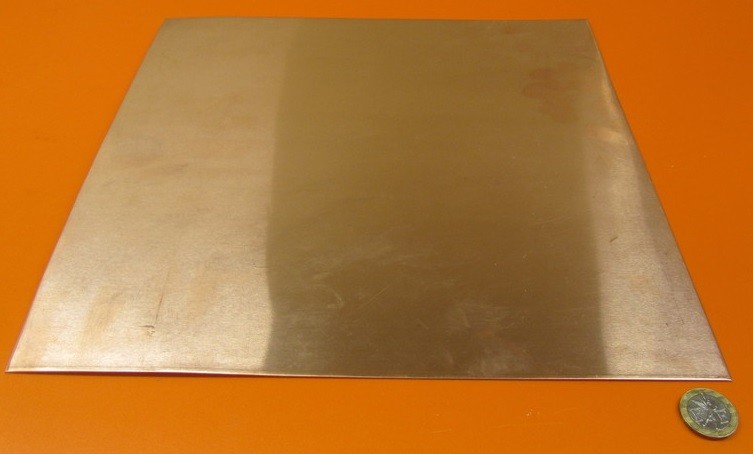 101 Copper Sheet 1/8 to 1/4 Hard .040″ Thick x 12.0″ Wide x 12.0″ Length
