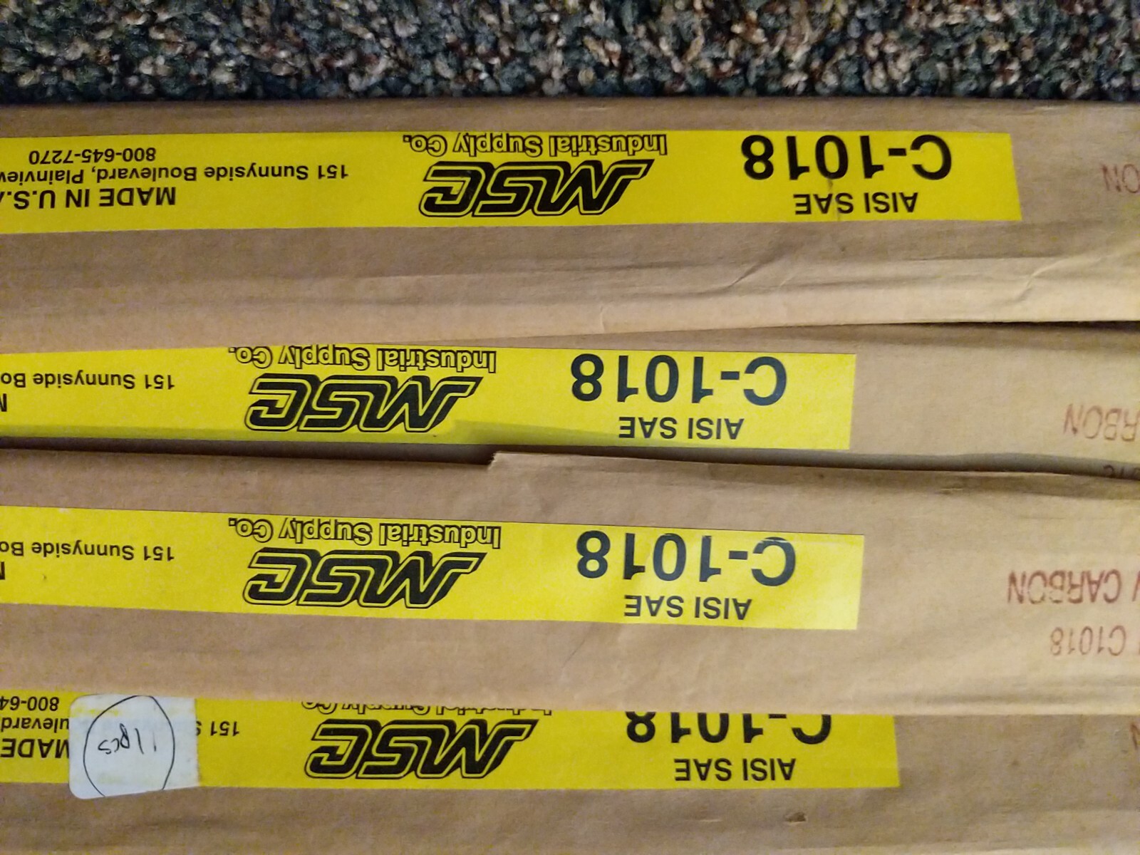 14x Msc 06203129 Precision Ground Flat Stock 3/16 1-1/4 24 Inches