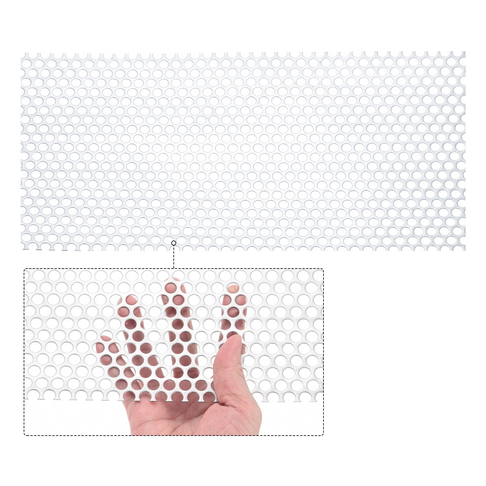 15.7″ x 7.9″ Steel Perforated Sheet 0.31″ Hole 19GA Expanded Mesh Plate Screen