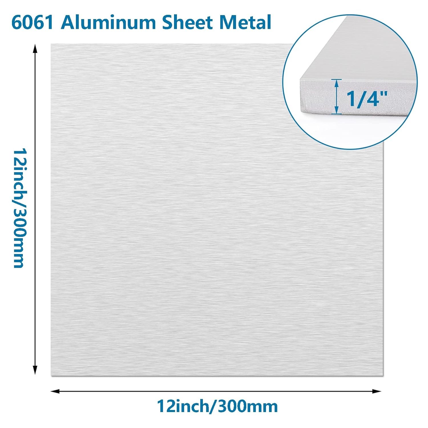 1/4Inch Thick Aluminum Sheets & Plates, 12” x 12”Heavy Duty Aluminum Plates w…