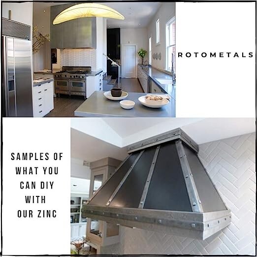 Zinc Sheet -.040 inch x 12 inches x 24 inches for Countertops, Range Hoods, and