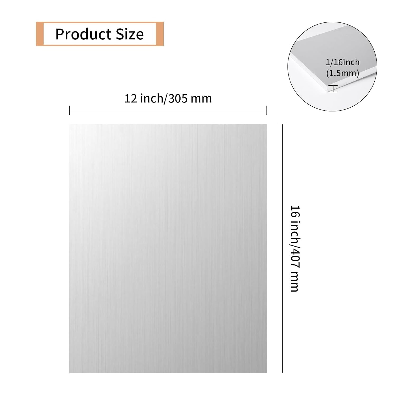 1PCS 6061 Aluminum Sheet Metal 1/16″ x 12″ x 16″, Aluminum Plates Covered wit…