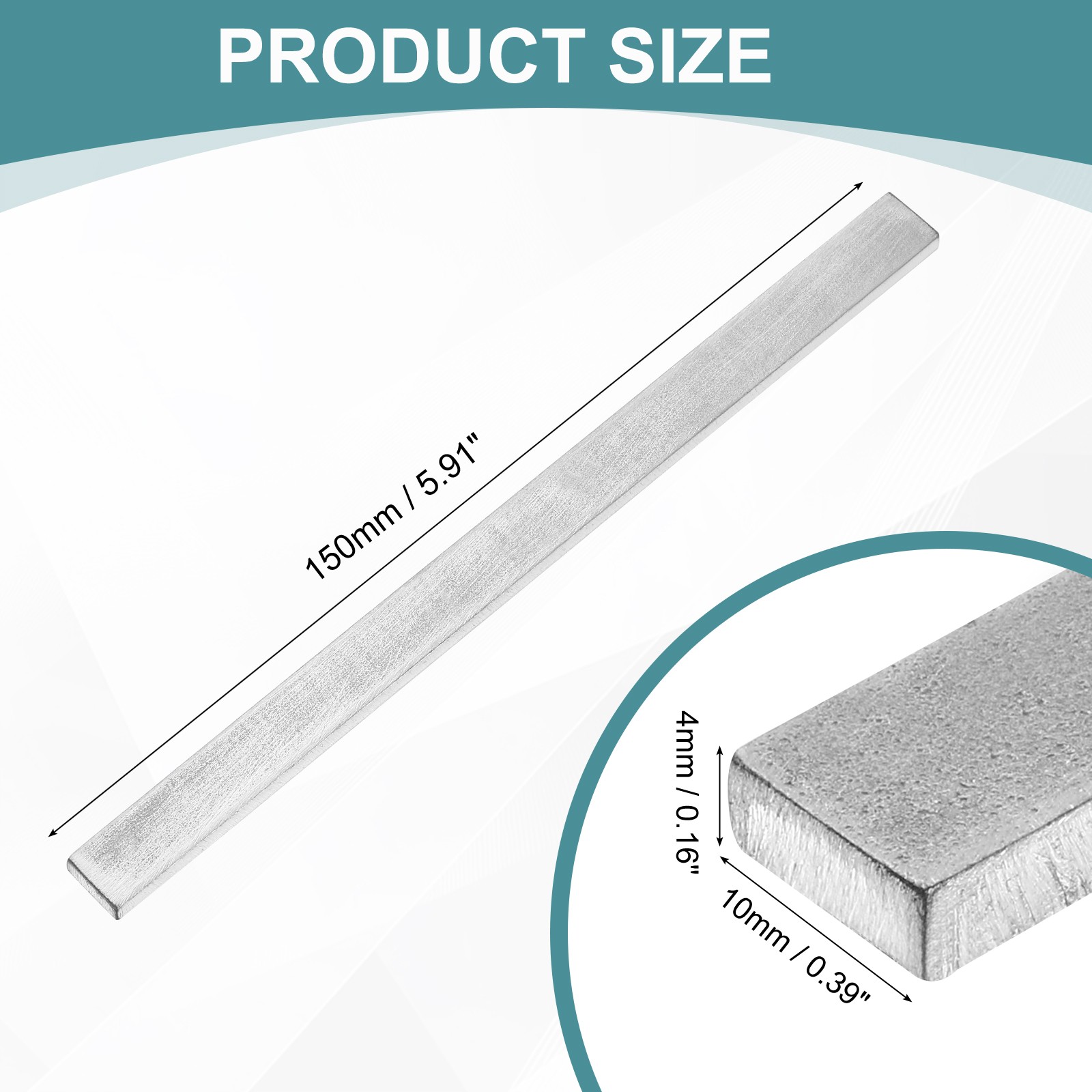 316 Stainless Steel Flat Bar, 5/32″ Thickness 3/8″ Width 6″ Length Metal Bar