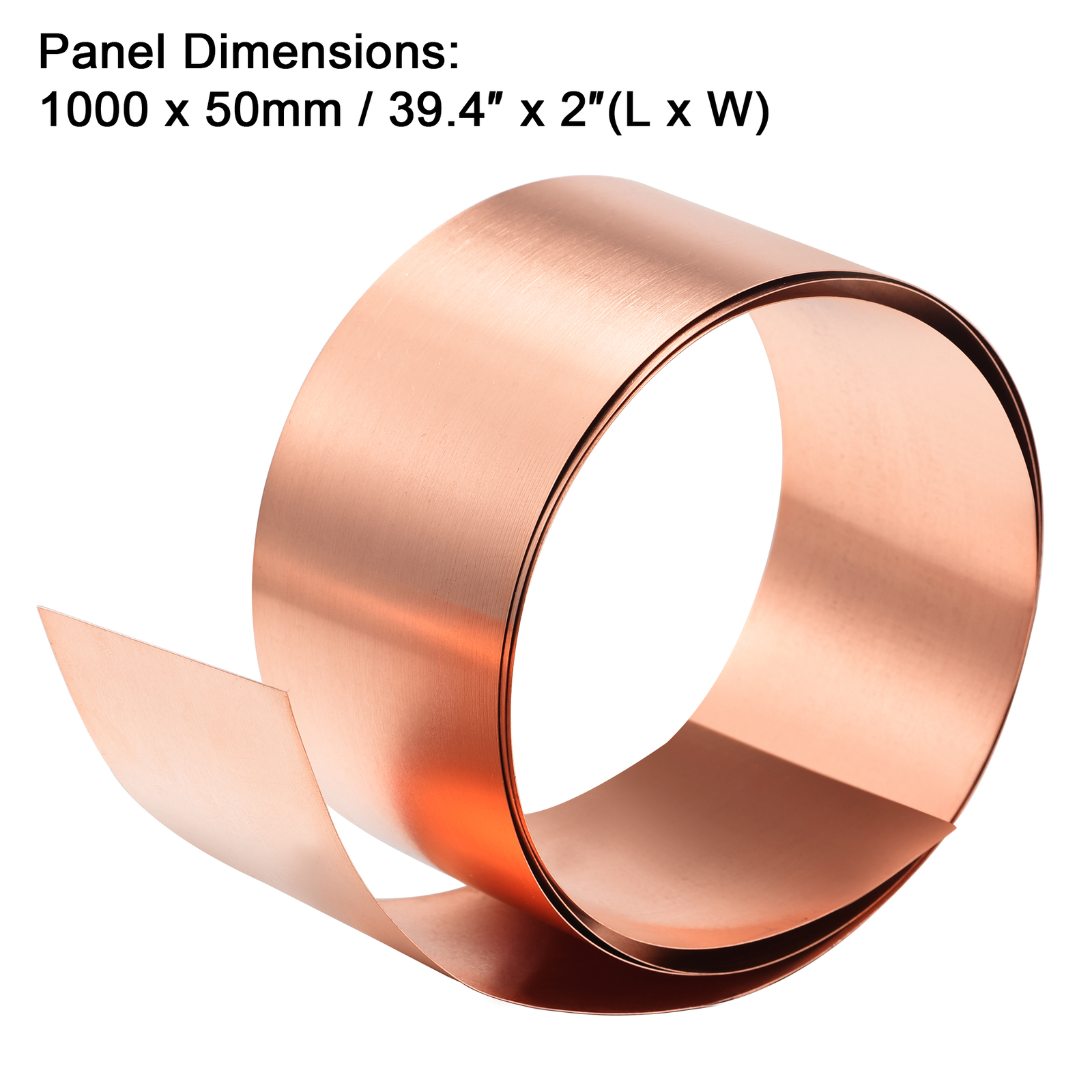 Copper Sheet Roll Metal Foil Plate 39.4“ x 2” x 0.008“
