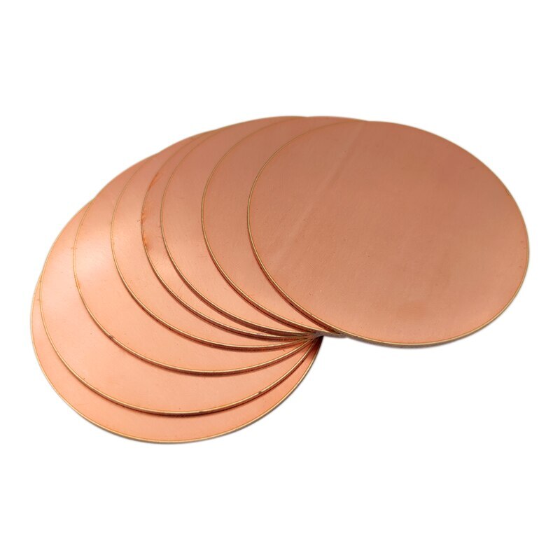 T2 Copper Disc Round Plate Sheet Dia20/30/50/60/80/100/150/200mm Thick 1.5/2/3mm