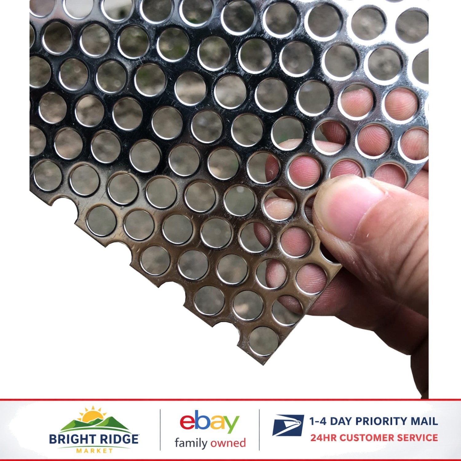Commercial Grade Perforated Sheet, 15.7×7.8 Inch, Rust-Resistant Steel Material