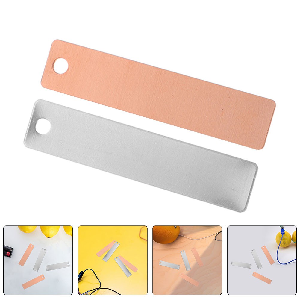 8 Pairs Copper Zinc Metal Strips for Educational DIY Fruit Battery Experiments
