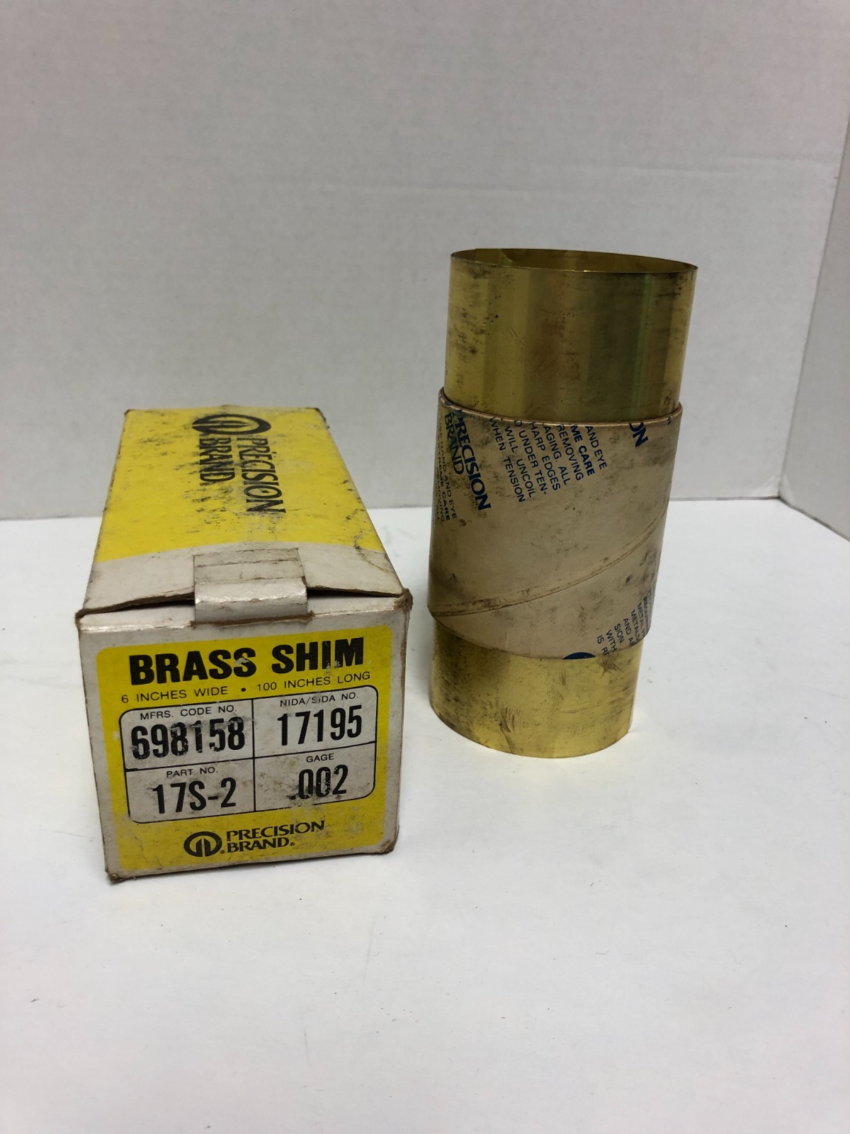 PRECISION BRAND BRASS SHIM 17195 PARTIAL ROLL 6” WIDE BY 98” LONG .002 GAGE