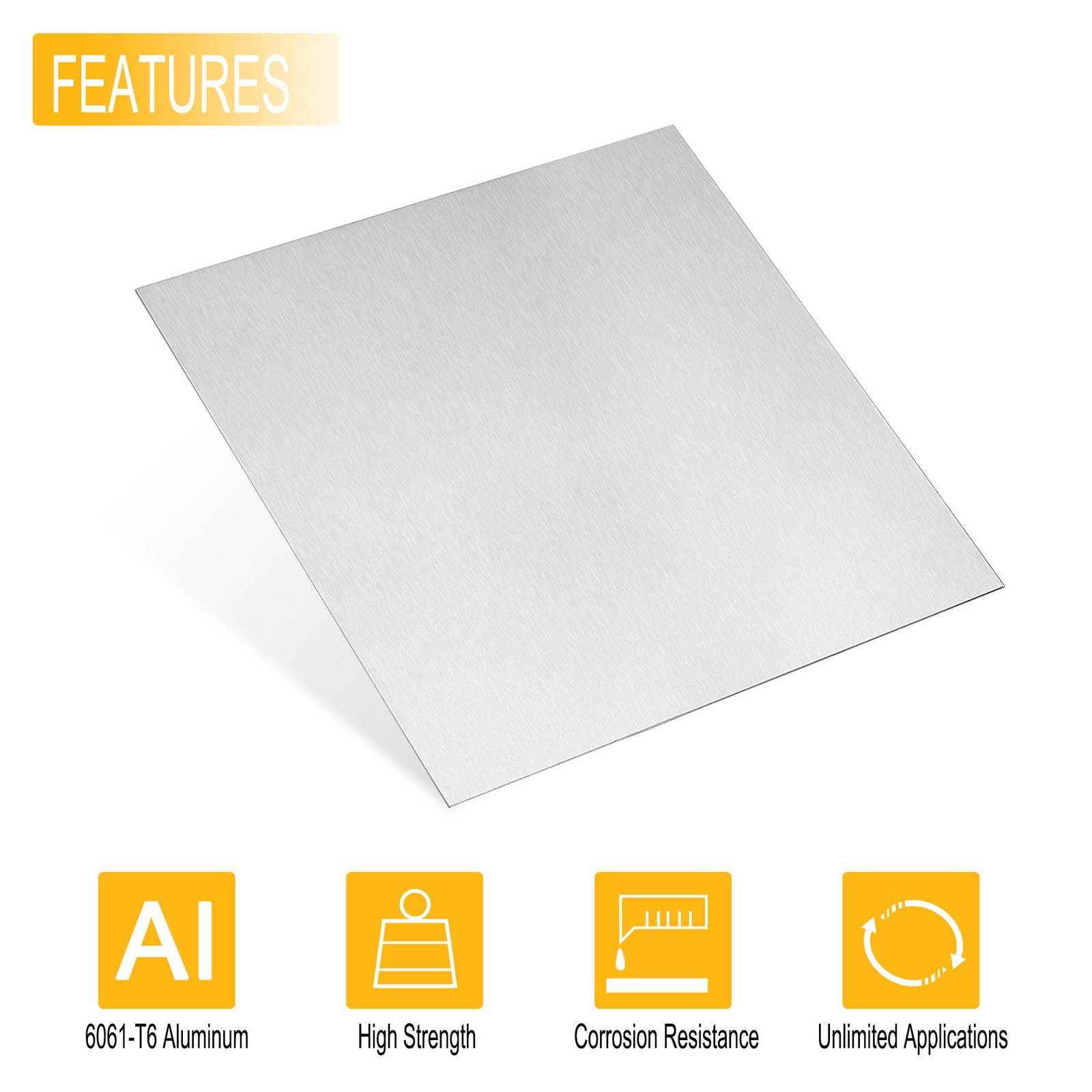 Aluminum Sheet 300mm x 300mm x 1mm Thickness T6 Aluminum Plate