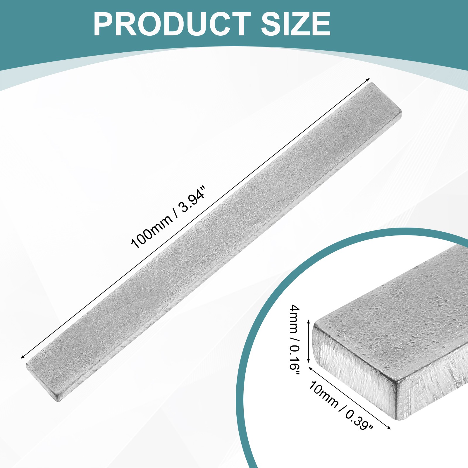 Stainless Steel Flat Bar, 5/32″ Thickness 3/8″ Width 4″ Length Metal Bar