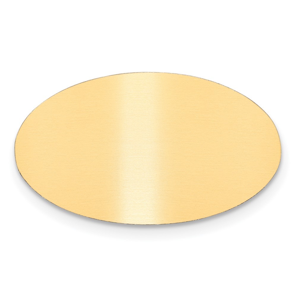 3/4 x 1 1/4 Oval Satin Brass Plates-Set of 6