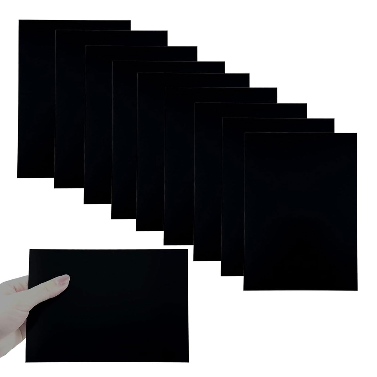 6 PCS Black Anodized Aluminum Sheet 5x7x1/32 Inch 0.8mm Metal Engraving Plate