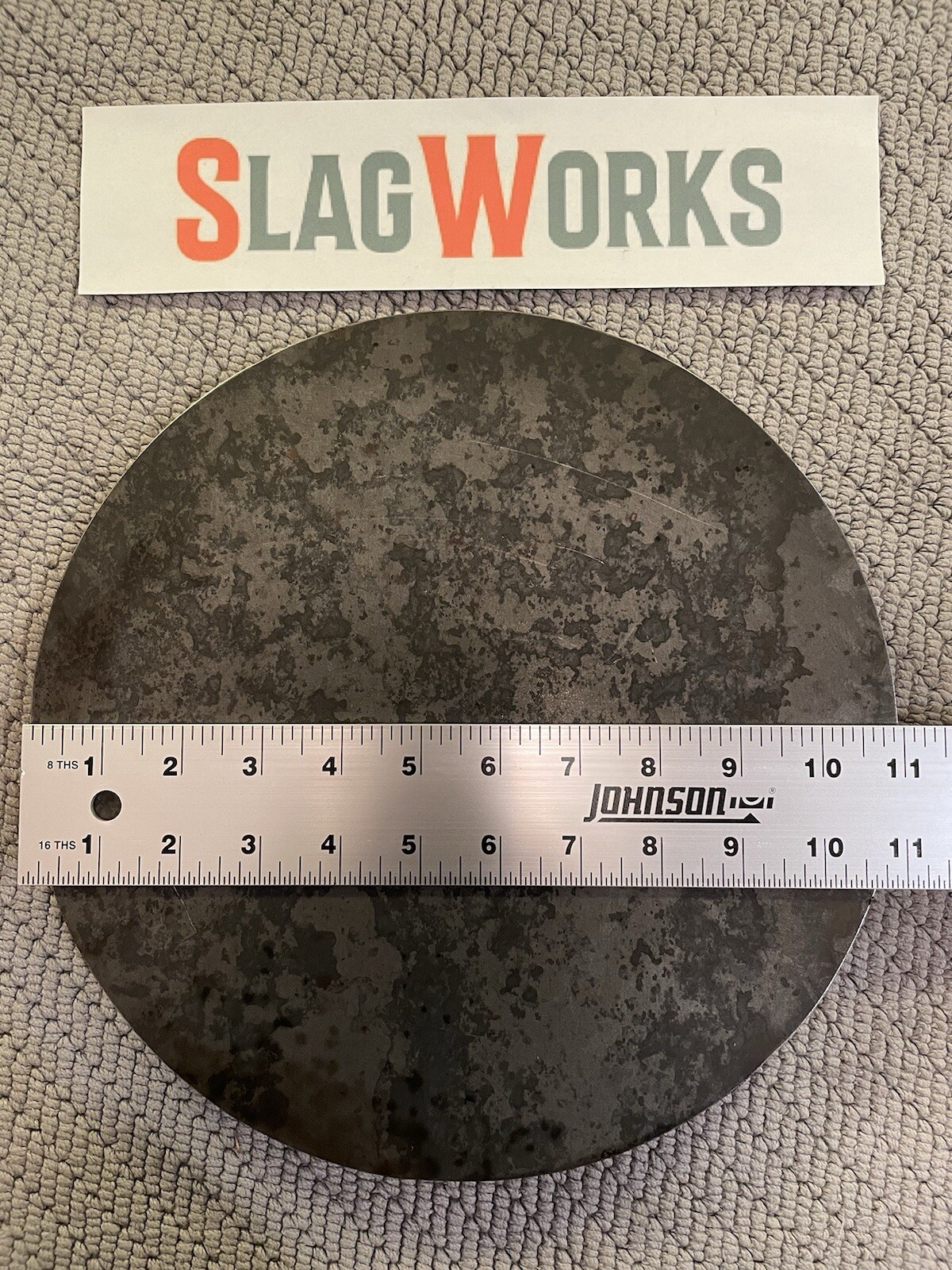 11 inch disc 1/8 inch thick steel plate 1/8”x11” disc A36 Hot Roll Flat