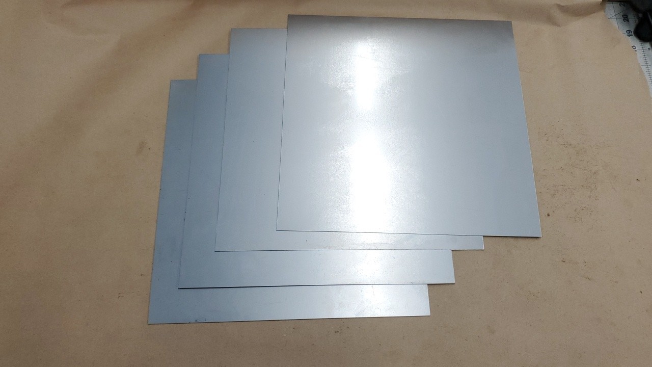 Sheet Metal 20ga Cold Rolled Steel (.035″) 12″x12″ (+/- 1/8″) Lot of 4
