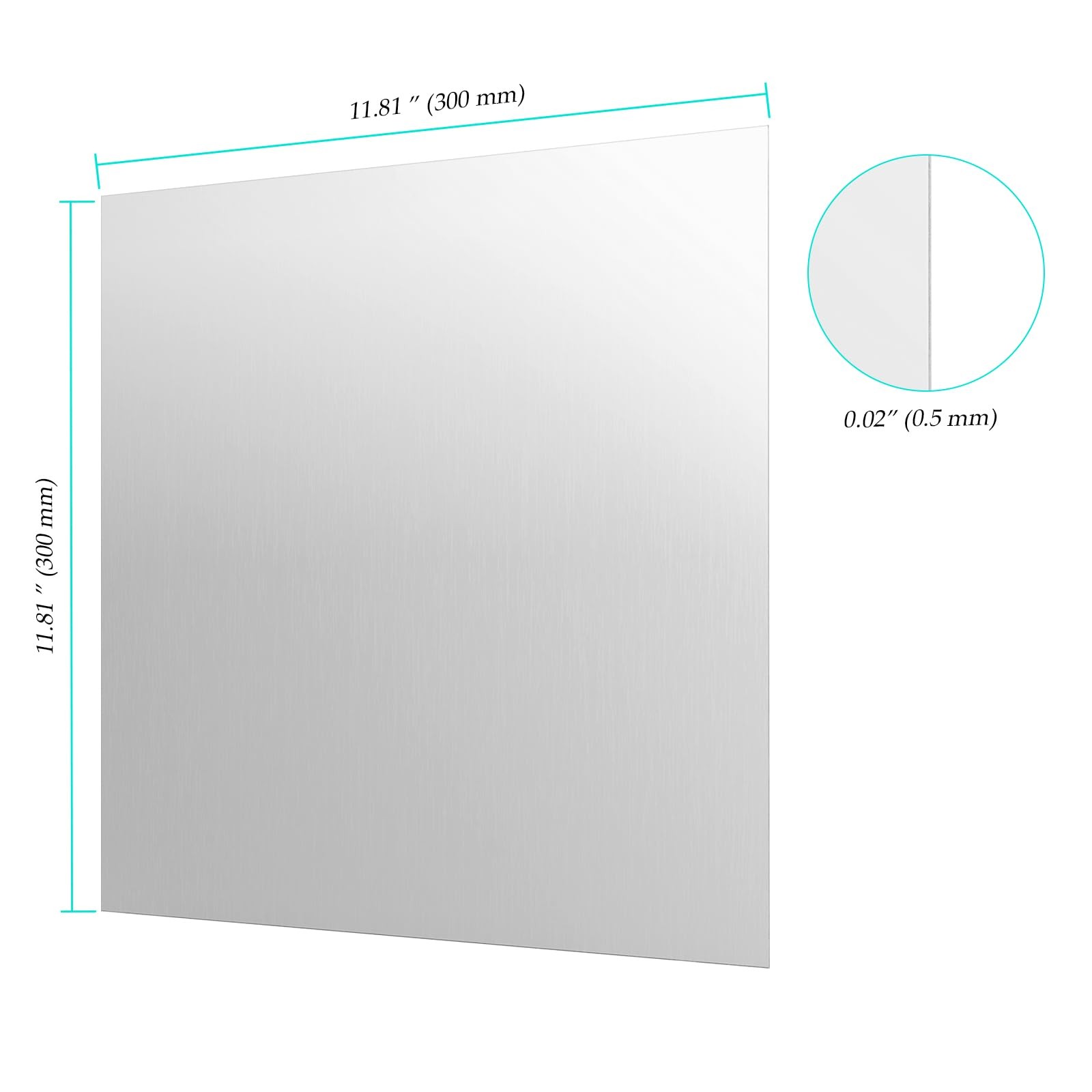 10 PCS 6061 Aluminum Sheet 12x12x1/64 Inch 0.02 Inch Thick Metal Plate Craft