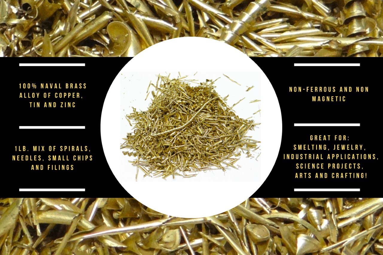 1lb. of Unique Naval Brass Shavings Filings Turnings Chips Science Orgone Art