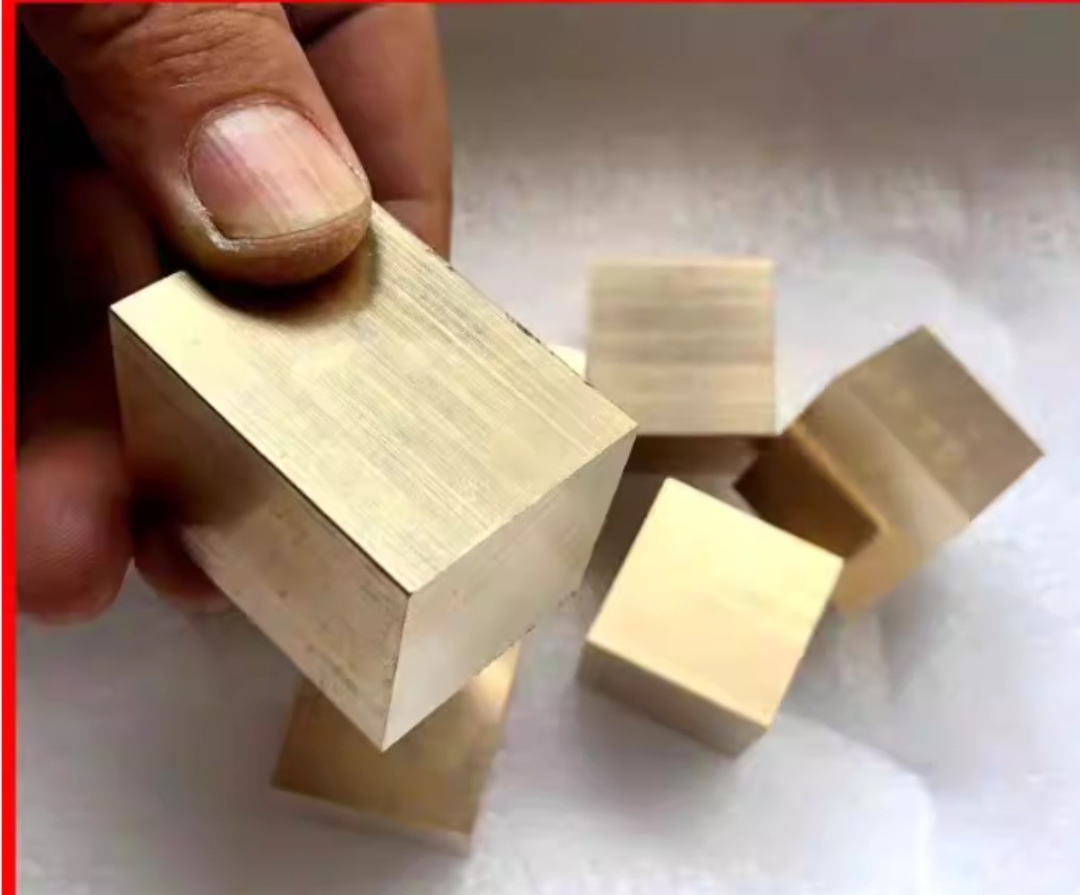 BRASS BLOCK Ingot BRASS BAR Knife Handle Material Metal Craft DIY 2×1.2×0.4in