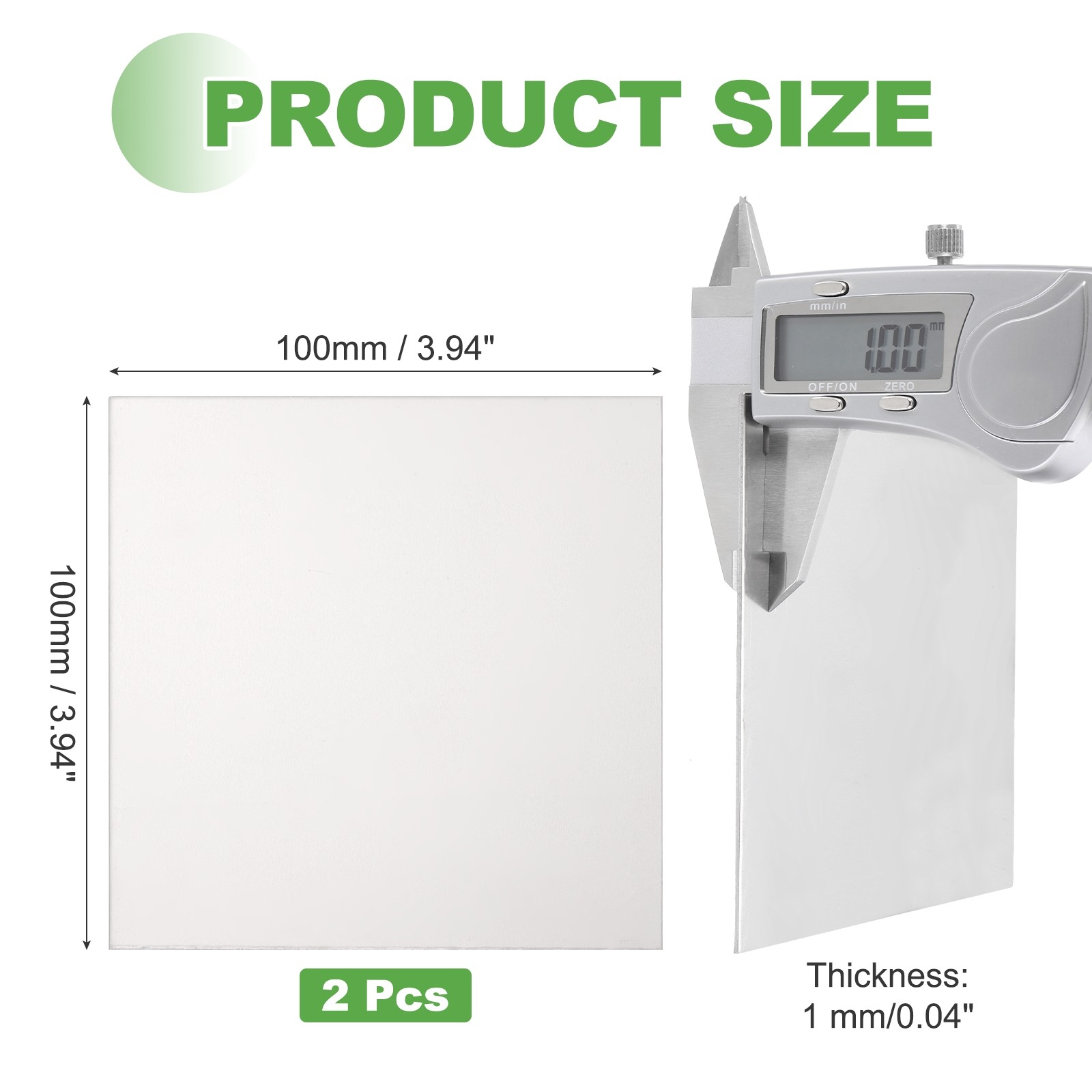 2 Pcs Pure Grade TA1 Titanium Plate Sheet, 100x100x1mm Titanium Metal Sheet