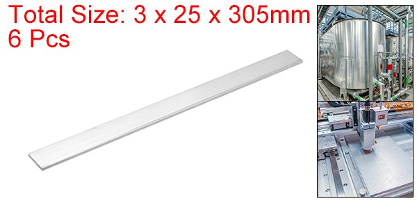 Square Aluminum Flat Bar, 6pcs 1/8″ Thickness 1″ Width 12″ Length