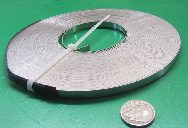 301 Stainless Steel Sheet Shim, .025″(+/-.0010″) x 1/4″ Width x 10 Foot Length