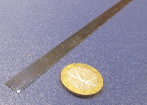 1095 Hard Blue Tempered Spring Steel Shim .005″ Thick x .375″ Wide x 1200″ Long