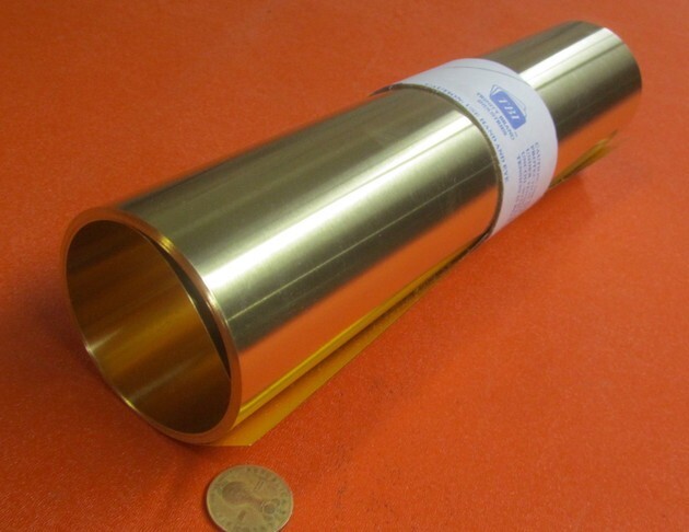 260 Brass Shim Sheet 0.012″ Thick x 12.00″ Wide x 120″ Length