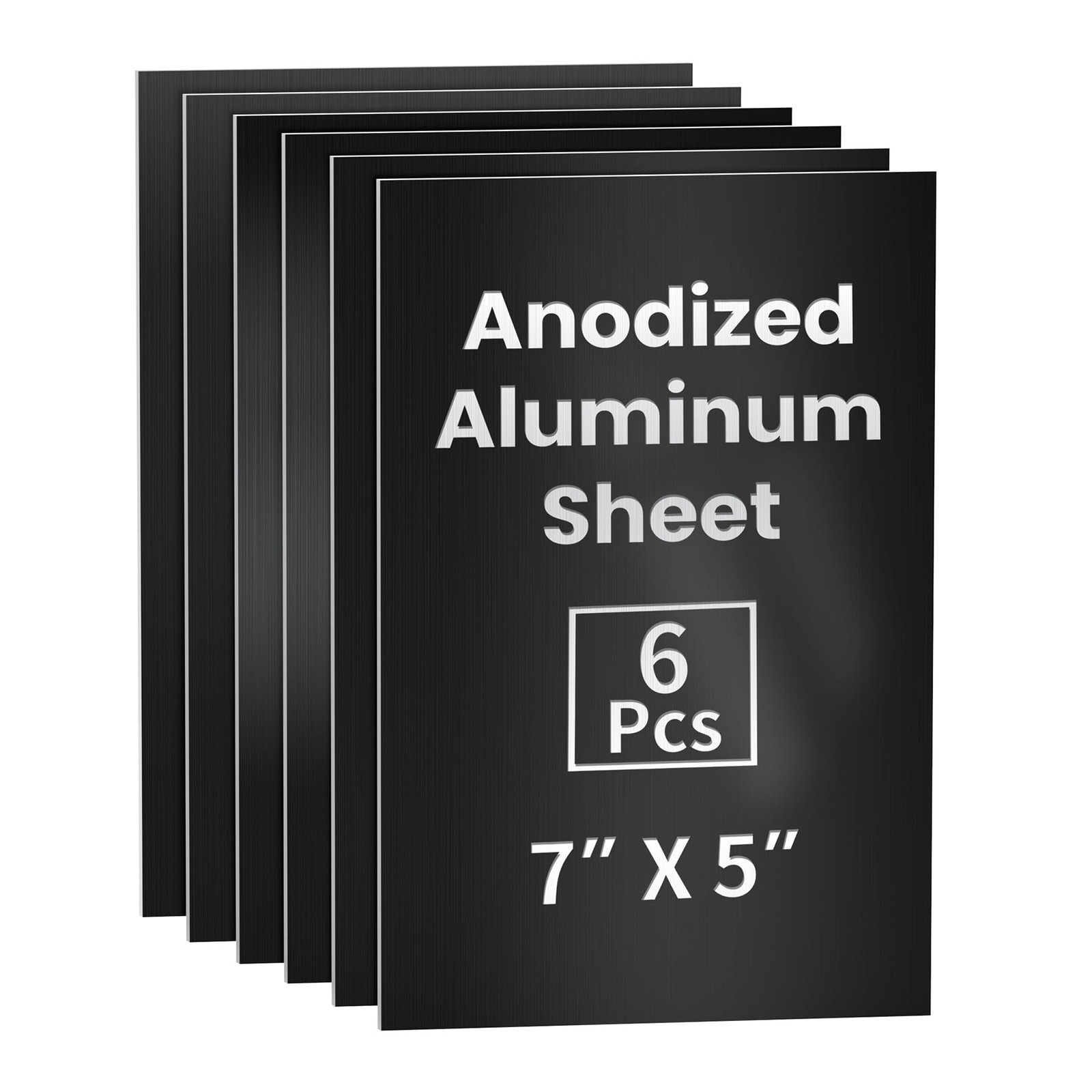 6 PCS 7×5 Inch Black Anodized Aluminum Sheet Metal Blanks Laser Engraving