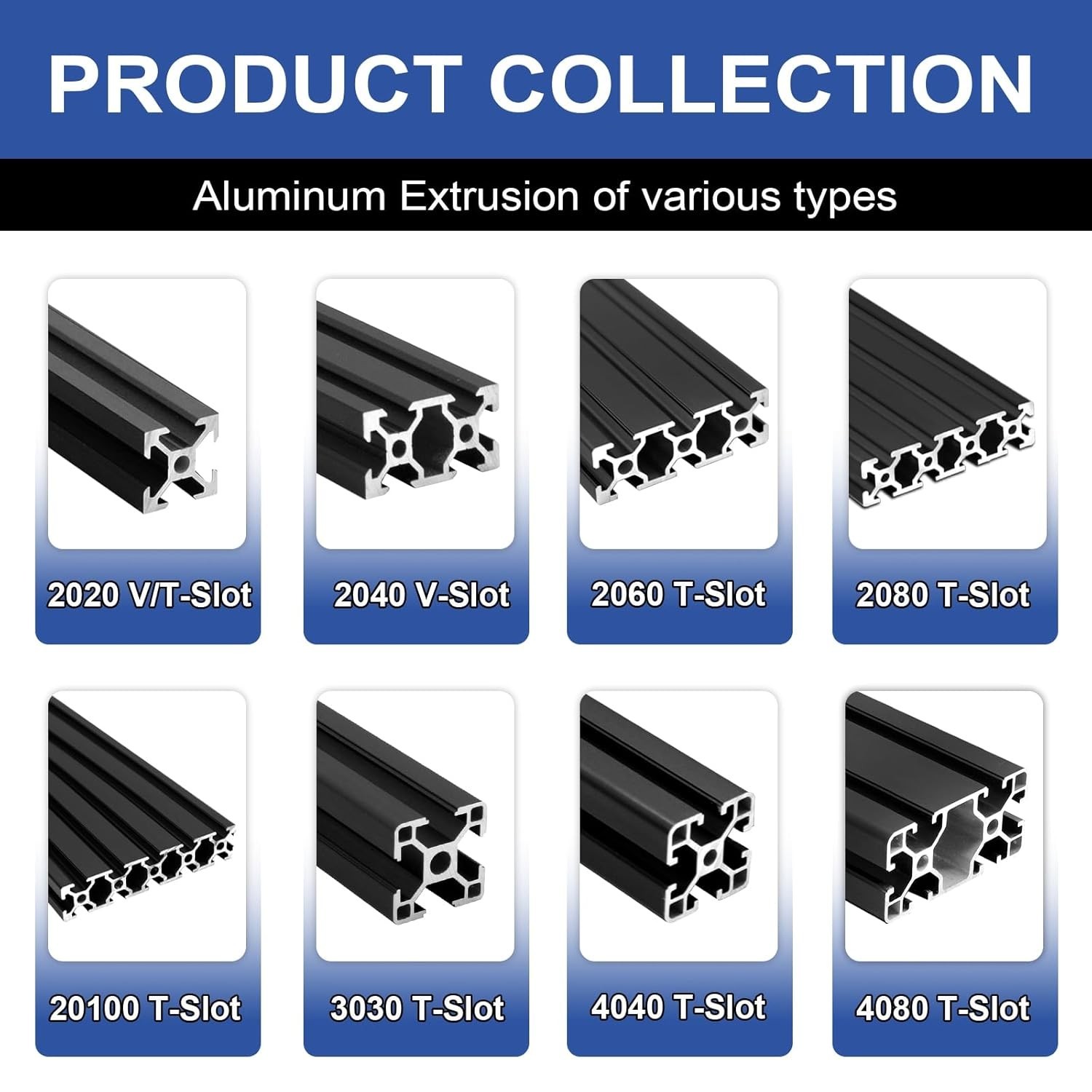 4-Pack 700mm Anodized Aluminum T-Slot 20×20 Rail for 3D Printing & DIY Projects