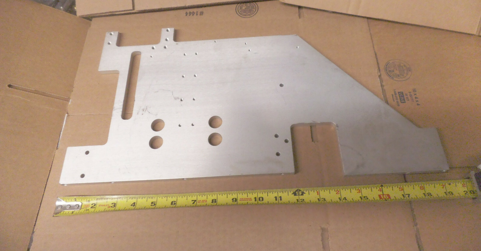 Aluminum plate or bracket, 19-3/8″ x 9-7/8″ x point 380″ thick