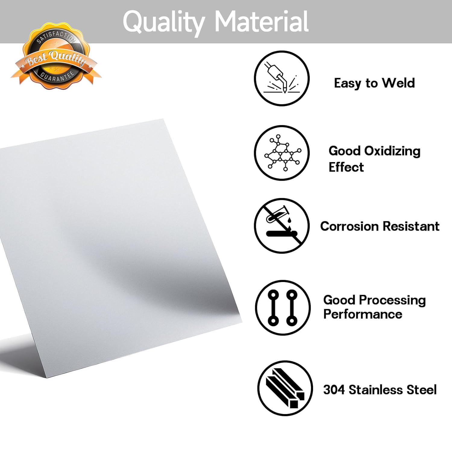 304 Stainless Steel Sheet 12×12 Inch 1/8 Thickness Plate Protective Film