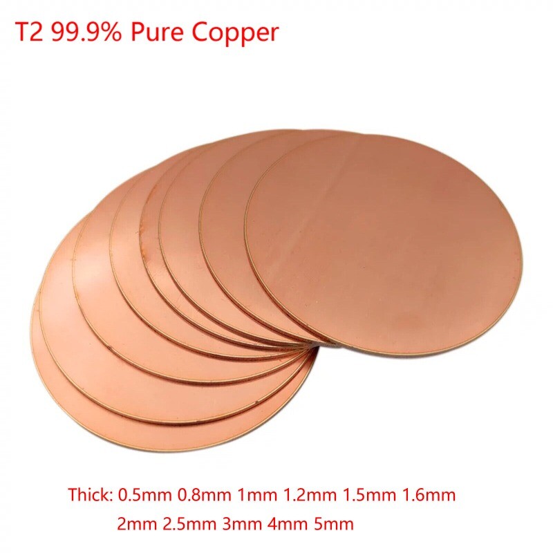 Pure Copper Sheet Solid Round Plate Metal Disc Electrical Repair