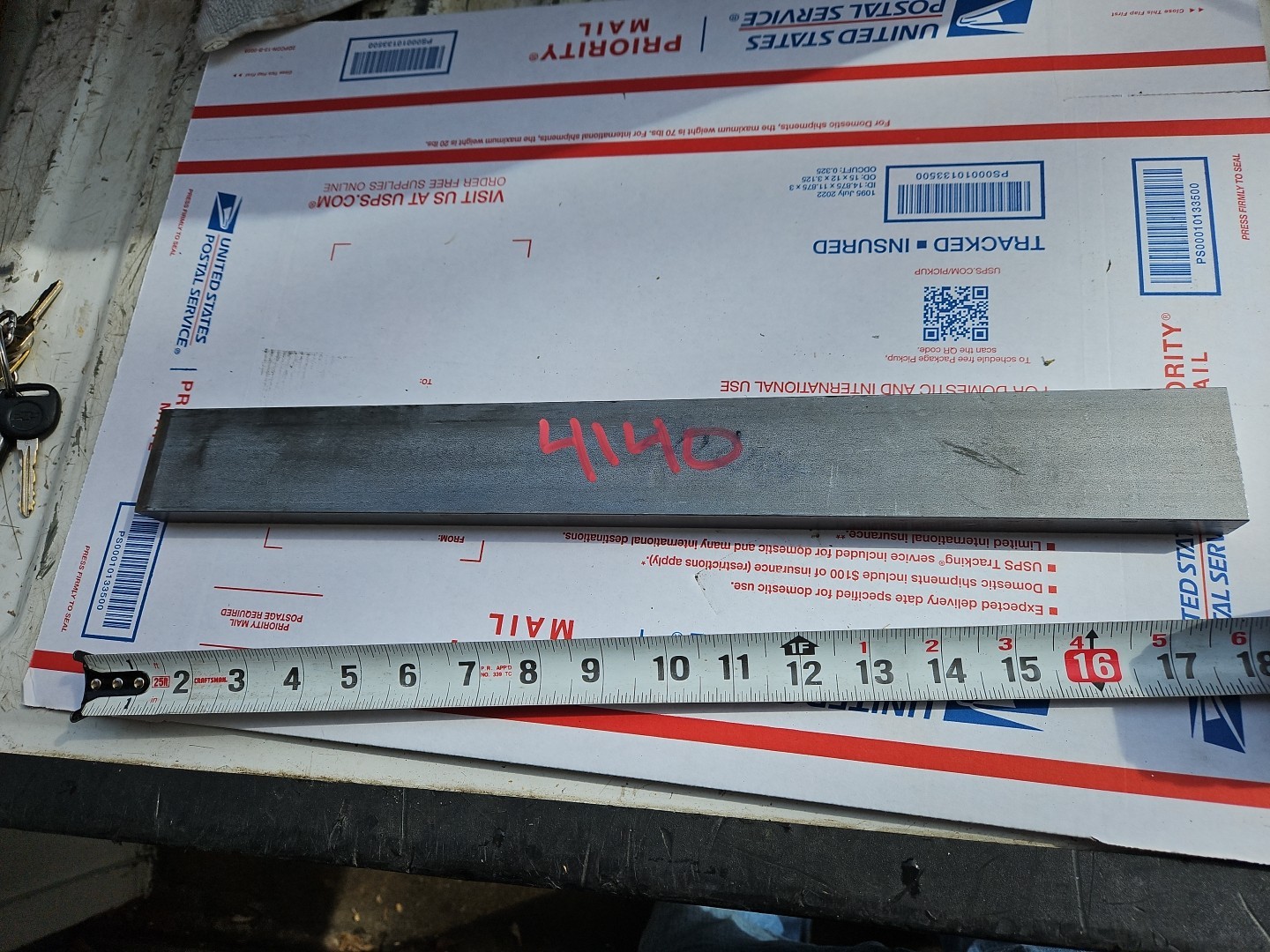 3/4″ x 2″ Steel Flat Bar x 17-5/8″ Long, 4140 Cold Drawn Annealed Steel USA