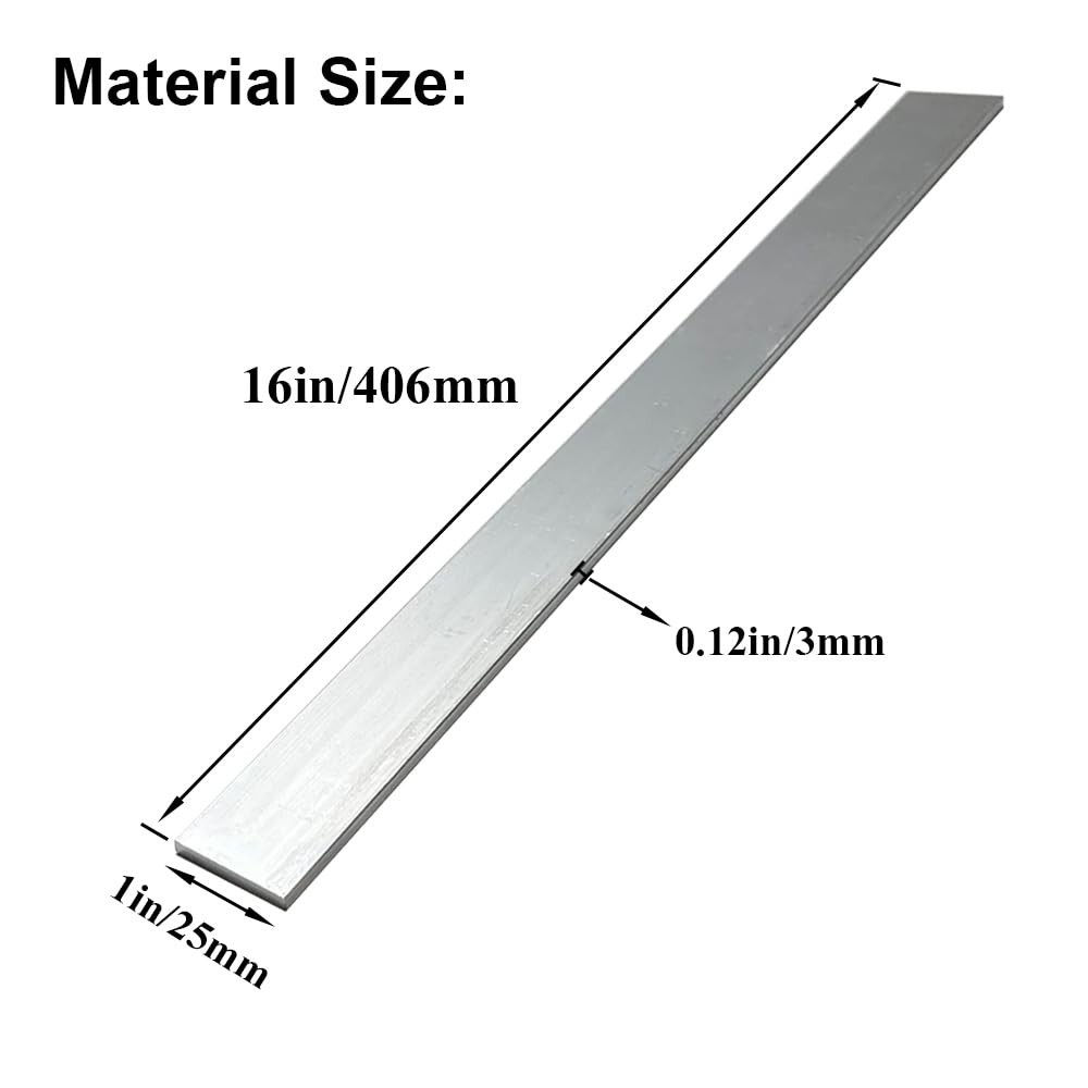2 Pcs 1/8 X 1 Square Aluminum Flat Bar 16 Long .6061 Aluminium 3mm X 25mm X 4