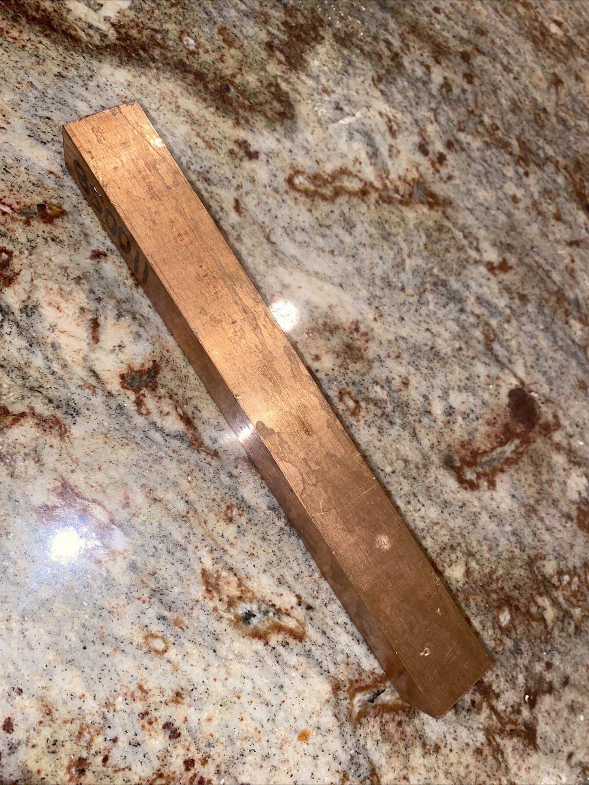 110 Copper Flat Bar 1″ x 1-1/8” x 9.5” Long — Copper Bus Bar Stock