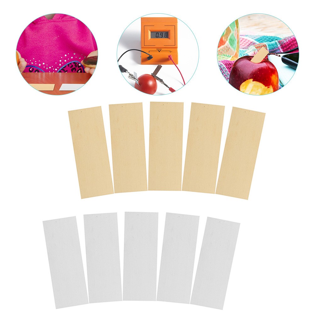 5 Pairs Zinc and Copper Anode Sheets for Experimental Use and Fruit Battery DIY