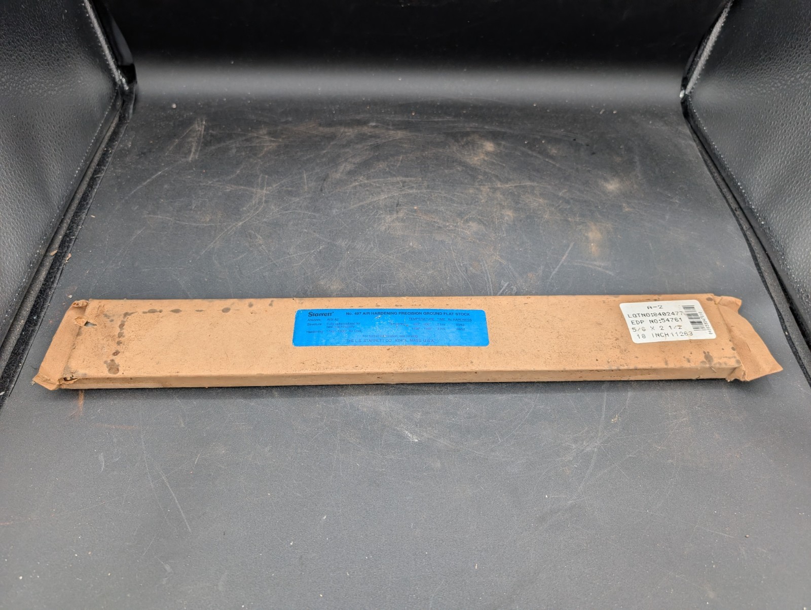 STARRETT 497 A2 AIR HARDENING STEEL PRECISION GROUND FLAT STOCK 5/8″x2-1/2”x18”