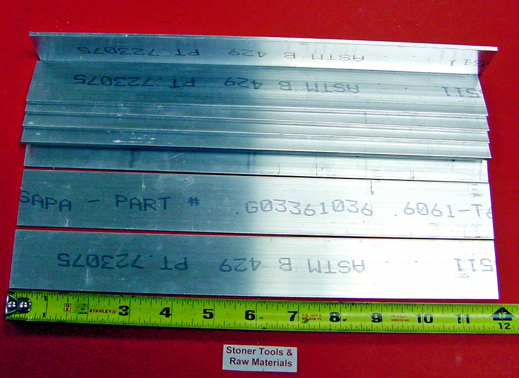 8 Pieces 1/8″ X 1-1/2″ ALUMINUM 6061 FLAT BAR 12″ long Extruded Mill Bar Stock