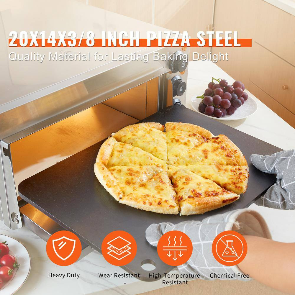 20 X 14 X 3/8 In. Pre-Seasoned Carbon Steel Pizza Steel Plate, High Conductivity