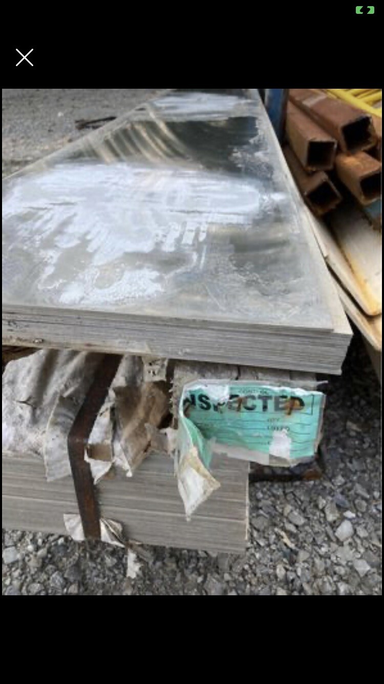 aluminum sheet plate stock 1/8” x 9 7/8” x 202” Long