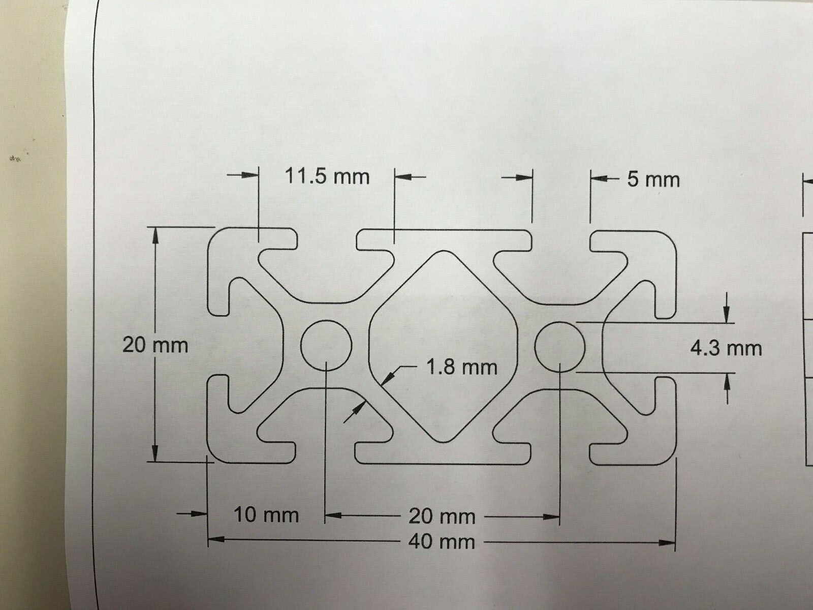 2040 20mmx40mm Series 5 T-Slot Aluminum Extrusion – 1000 mm 1m CNC 3D Printer