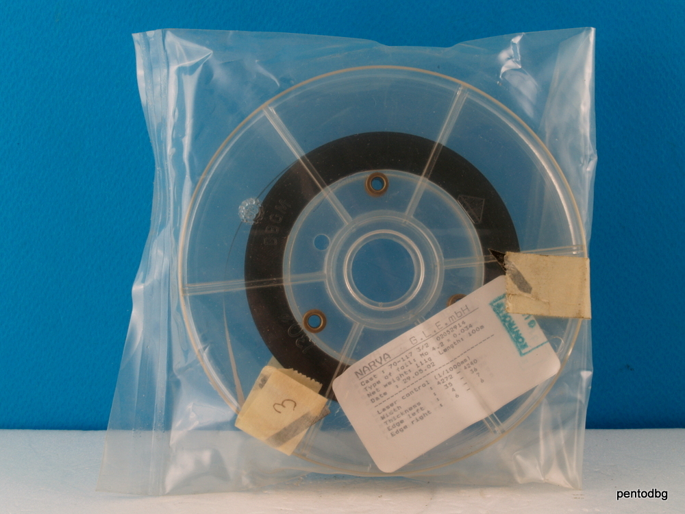 100m 111gr MOLYBDENUM FOIL 4.2×0.034mm ORIGINAL REEL NARVA VERY RARE