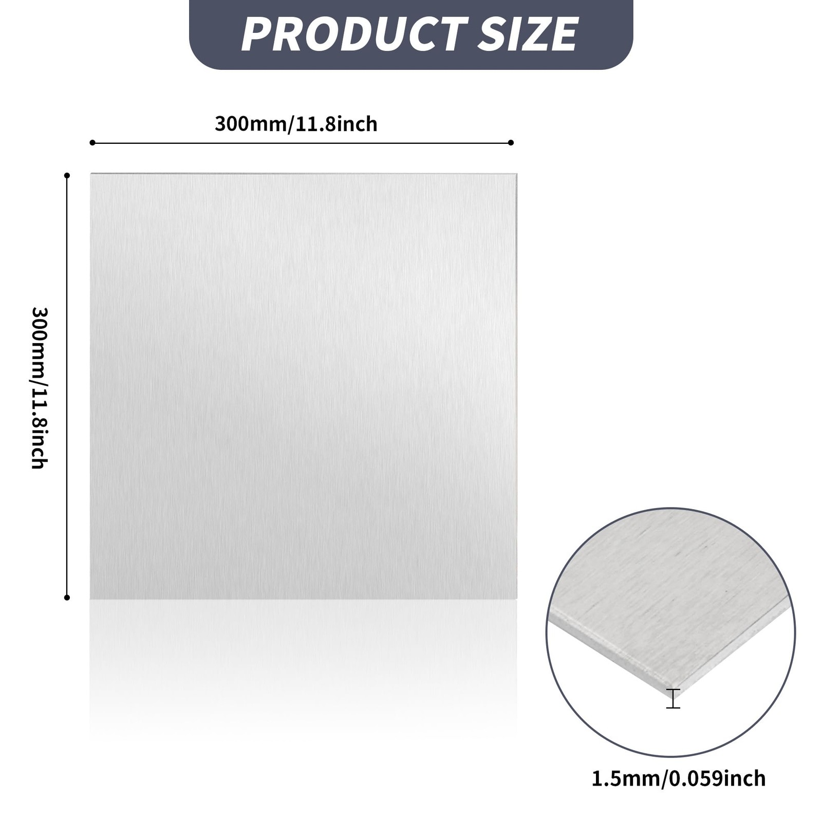 4 Pack 6061 T651 Aluminum Sheet Metal, 12 x 12 x 1/16 Inch