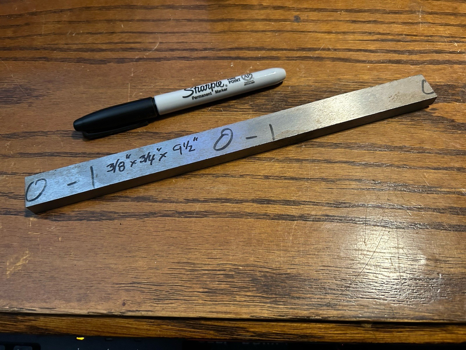 O1 Steel, 3/8″ x 3/4″ x 9-1/2″, Knife / Blade making Stock