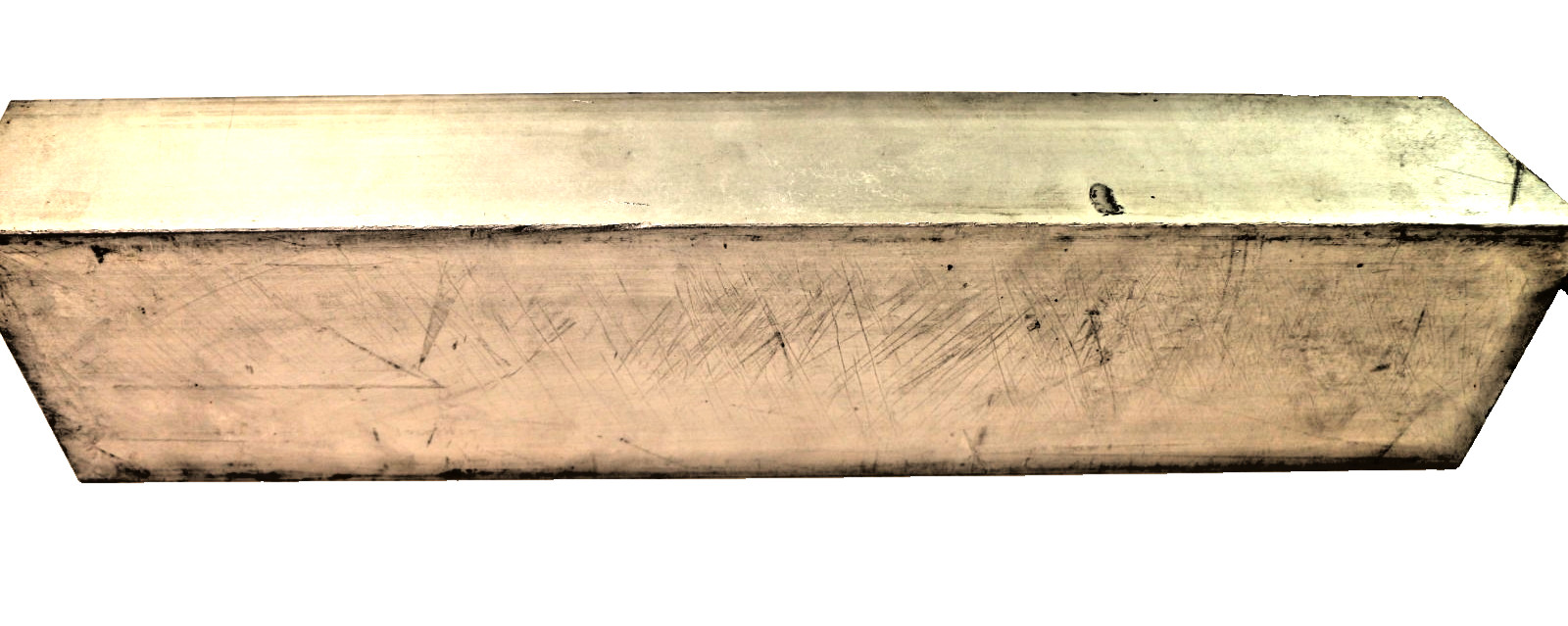 Extruded 6061-T6511 Aluminum Alloy Block Bar measuring 15″x 2″x4″ end cut 45*