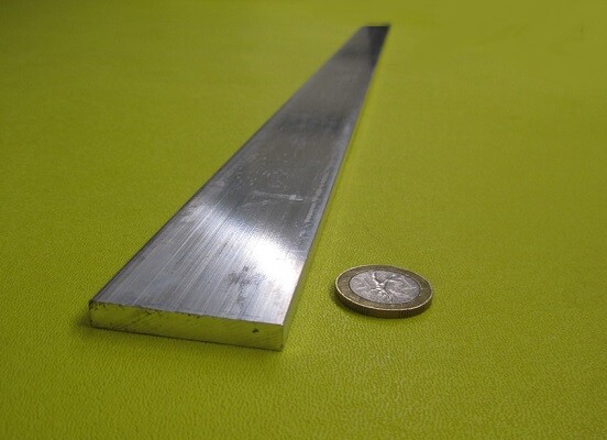 6061 T6 Metric Aluminum Bar, 6 mm Thick x 40 mm Wide x 3 Ft Length