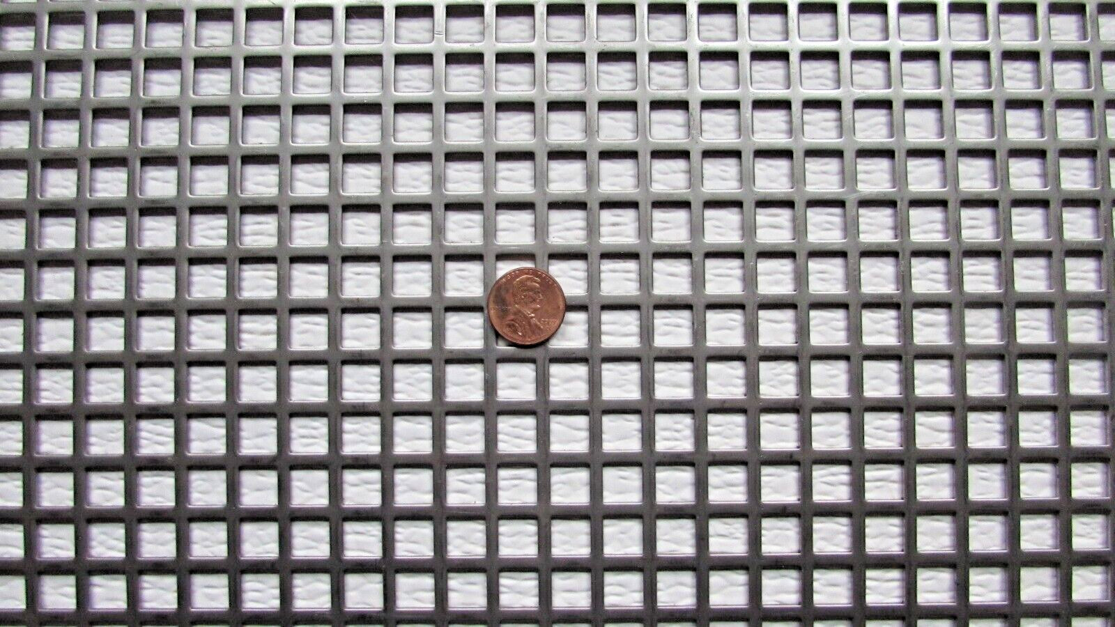 3/8″ SQUARE HOLE PERFORATED CARBON STEEL METAL 16 GA.- —-12″ X 12″